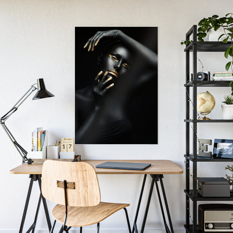 Elegant Gloss Poster | Black and Gold Art Print for Modern Home Decor