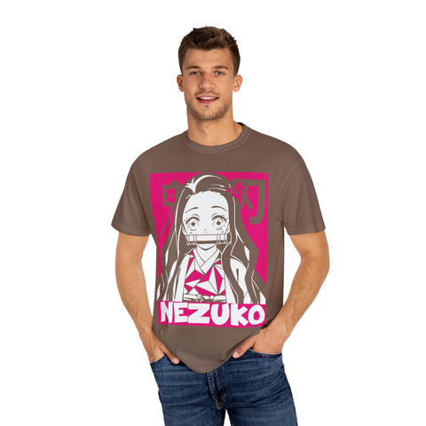 Nezuko Anime T-Shirt - Unisex Garment-Dyed Tee for Fans