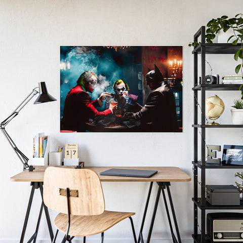 Gotham Villains Gloss Poster – Iconic Joker & Batman Wall Art