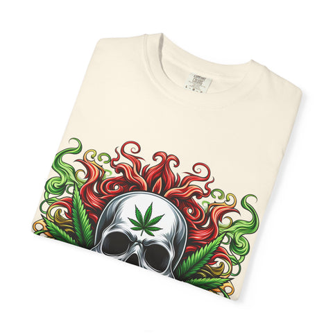 Unisex Skull & Cannabis Graphic T-Shirt - Edgy Streetwear Style