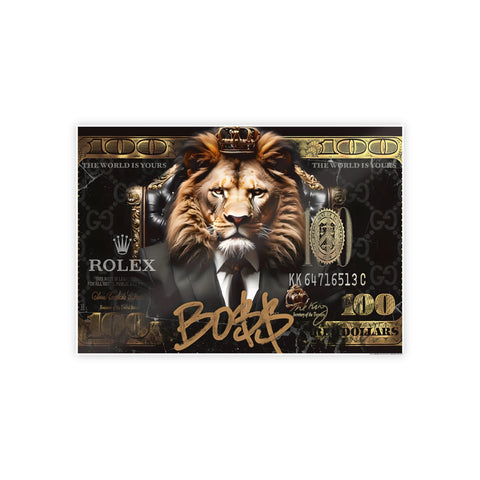 Boss Lion Gloss Poster - Motivational Wall Art for Ambitious Spaces