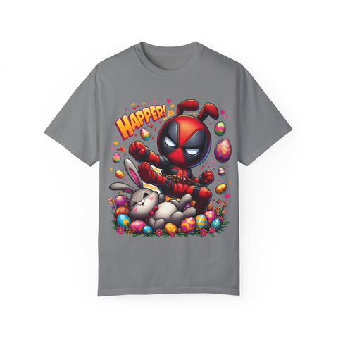 Funny Deadpool Easter T-Shirt - Unisex Garment-Dyed Tee for Comic Fans