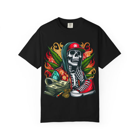 Chill Vibes Skull Graphic T-Shirt – Unisex Garment-Dyed Tee