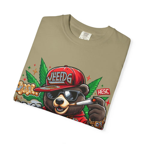 Hip Hop Bear Graphic T-Shirt - Unisex Cool Streetwear for Cannabis Lovers