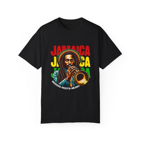 Reggae Vibes Unisex Garment-Dyed T-Shirt - Jamaica Music Art Tee