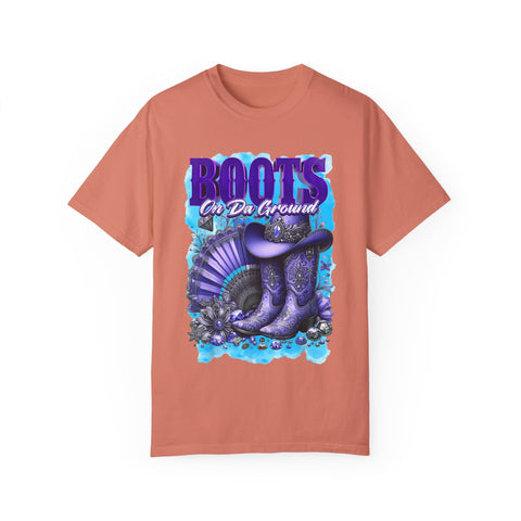 Unisex Garment-Dyed T-Shirt - "Boots On Da Ground" Graphic Tee