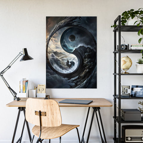 Serene Yin Yang Gloss Poster - Conceptual Art for Home Décor