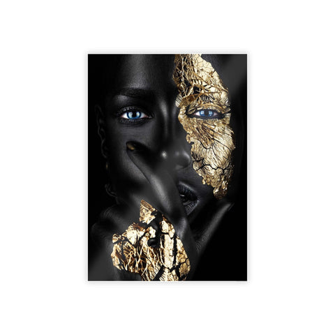 Elegant Gloss Art Poster - Black and Gold Face Design
