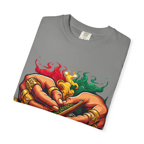Vibrant Herbal Tees - Unisex Garment-Dyed T-shirt with Hand Rolling Design
