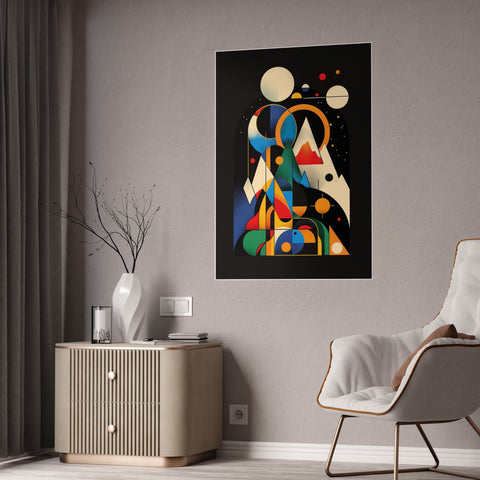 Abstract Mountain Gloss Poster - Modern Wall Art for Home Decor