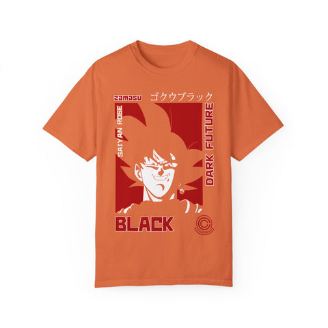 Unisex Garment-Dyed T-Shirt - Dark Future Saiyan Rose Design