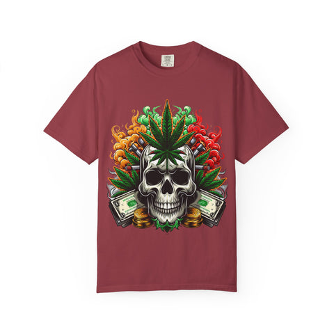 Skull & Cannabis Unisex T-Shirt - Bold Graphic Tee for Cannabis Enthusiasts