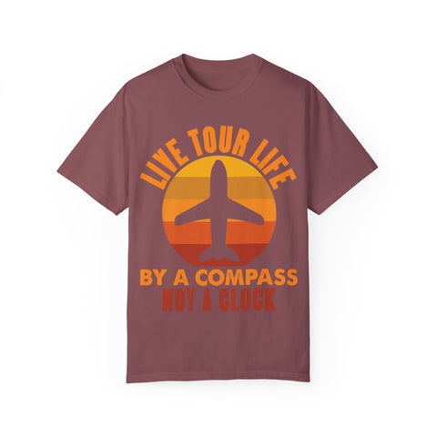 Live Tour Life T-Shirt - Unisex Garment-Dyed Tee for Travel Enthusiasts
