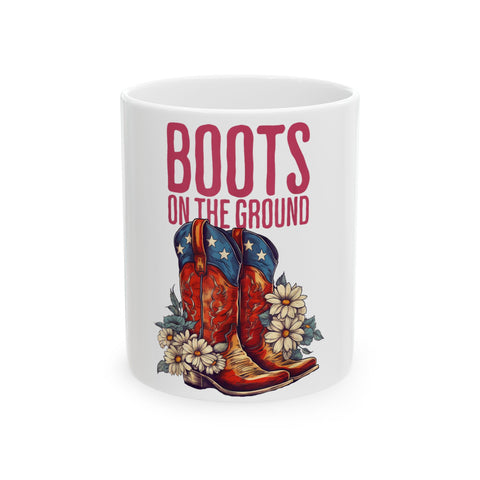 "Boho Floral Ceramic Coffee Mug – Perfect Gift for Nature Lovers"