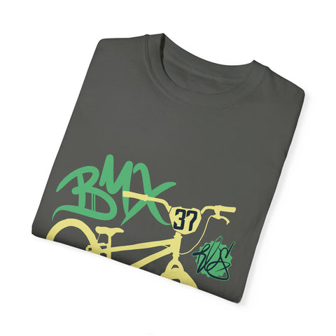 Urban BMX Rider Garment-Dyed T-Shirt | Casual Streetwear for Cycling Enthusiasts