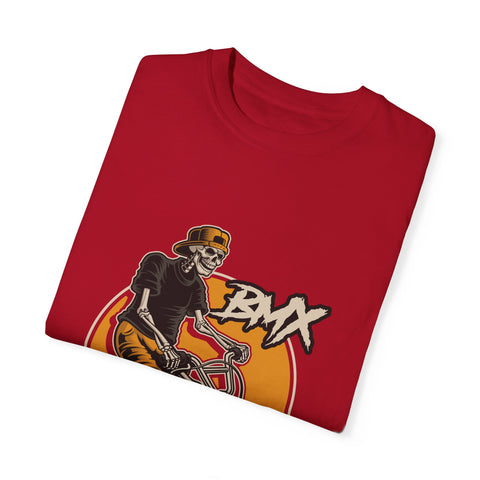 BMX Rider Graphic T-Shirt - Unisex Garment-Dyed Tee for Cycling Enthusiasts