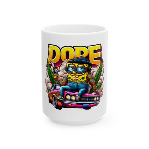 Dope Vibes Ceramic Mug - 11oz & 15oz | Funky Sponge Art for Coffee Lovers
