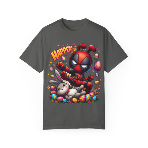 Funny Deadpool Easter T-Shirt - Unisex Garment-Dyed Tee for Comic Fans