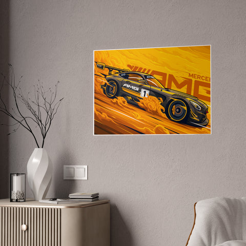 Mercedes AMG Gloss Poster - Vibrant Racing Wall Art for Car Enthusiasts