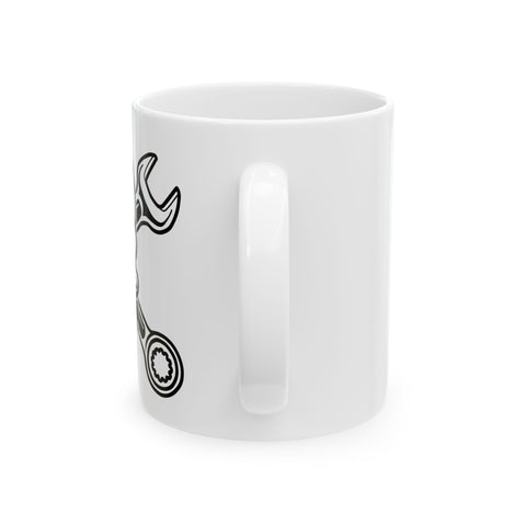 Skull Wrench Ceramic Mug - 11oz/15oz | Perfect Gift for Mechanics and DIY Enthusiasts