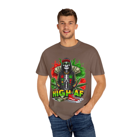 High AF Unisex Garment-Dyed T-Shirt - Fun & Edgy Style for Cannabis Enthusiasts