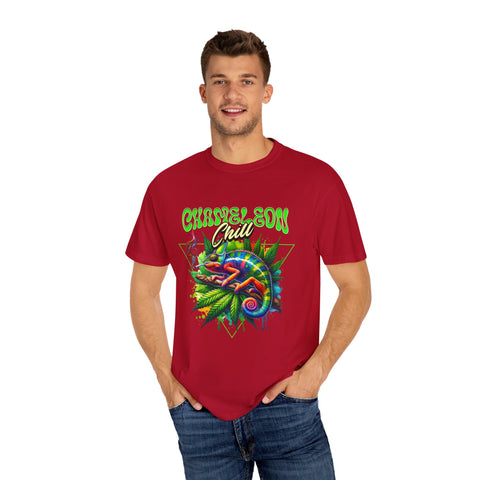 Chameleon Chill Unisex Garment-Dyed T-Shirt - Vibrant Graphic Tee for Nature Lovers