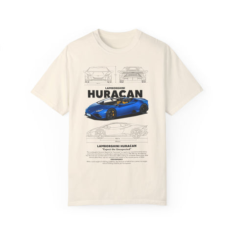 Lamborghini Huracan Unisex Garment-Dyed T-Shirt - Car Enthusiast Tee