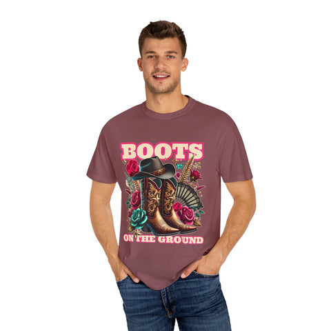 Western Style Graphic Tee - "Boots on the Ground"