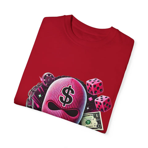 Unisex Garment-Dyed Graphic T-Shirt - Cash Rules Design