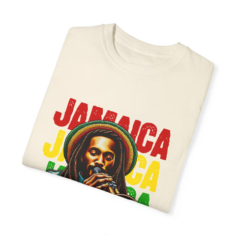 Reggae Vibes Unisex Garment-Dyed T-Shirt - Jamaica Music Art Tee