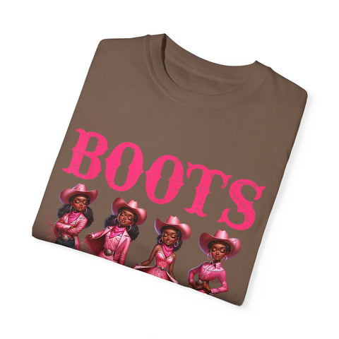 Unisex Garment-Dyed T-shirt: "Boots on the Ground" Vintage Western Style Tee
