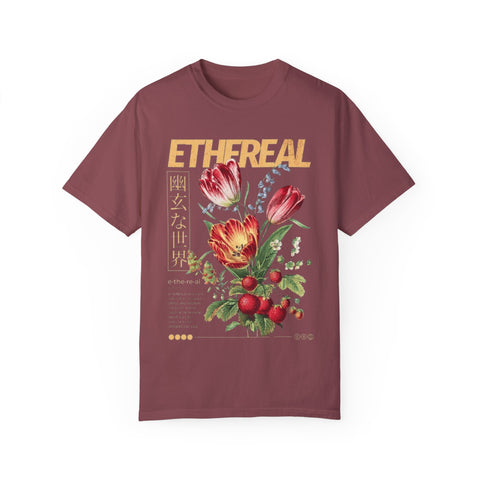 Ethereal Floral Unisex Garment-Dyed T-Shirt