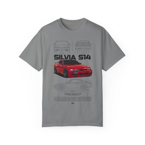Retro Car Art Unisex Garment-Dyed T-shirt - SILVIA 514 Graphic Tee