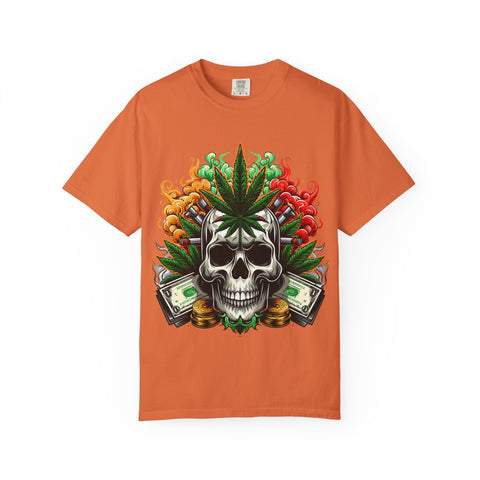 Skull & Cannabis Unisex T-Shirt - Bold Graphic Tee for Cannabis Enthusiasts