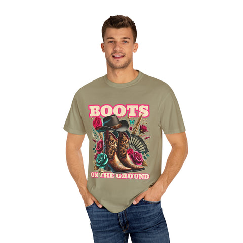 Western Style Graphic Tee - "Boots on the Ground"
