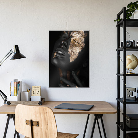 Glossy Art Poster - Elegant Black and Gold Wall Decor