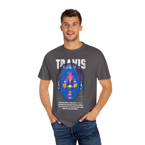 Travis Inspired Unisex Garment-Dyed T-Shirt - Retro Graphic Tee