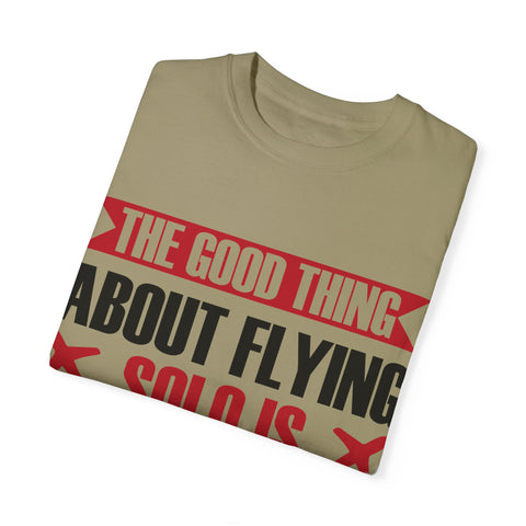 Funny Flying Solo T-Shirt for Travelers & Aviation Lovers