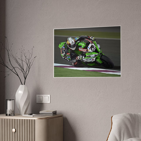 Glossy Motorcycle Racing Poster - Vibrant Wall Art for Motorsports Enthusiasts