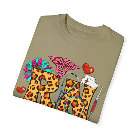 Trendy RN Graphic T-Shirt for Nurses - Garment-Dyed Unisex Tee