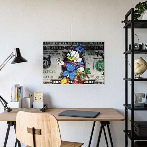 Fun Gloss Posters Featuring Wealthy Cartoon Duck Design