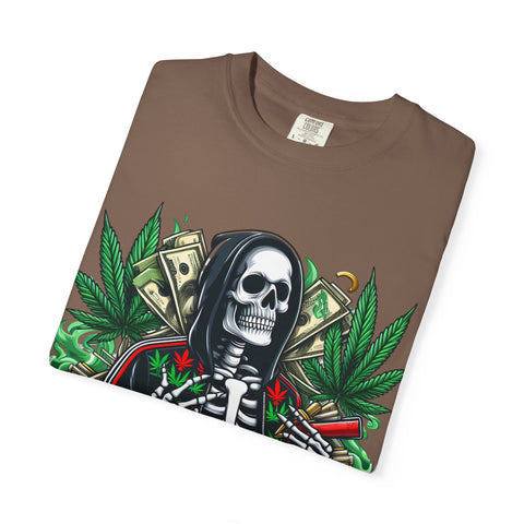 Good Vibes Unisex T-Shirt - Garment-Dyed Skeleton Design