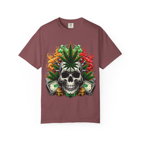 Skull & Cannabis Unisex T-Shirt - Bold Graphic Tee for Cannabis Enthusiasts