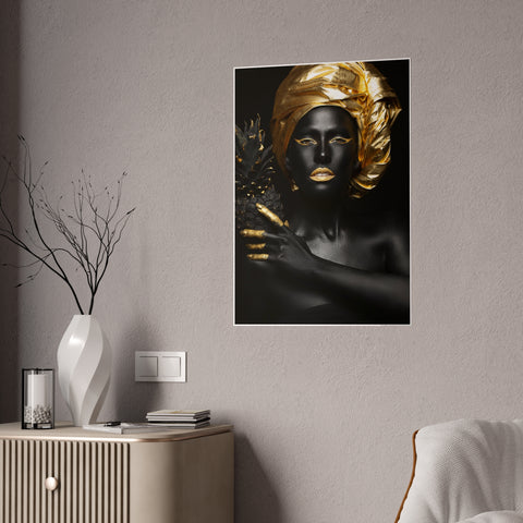Elegant Black and Gold Art Poster - Gloss Finish | Modern Home Decor