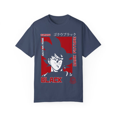 Unisex Garment-Dyed T-Shirt - Dark Future Saiyan Rose Design