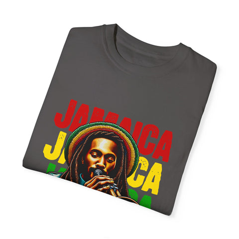 Reggae Vibes Unisex Garment-Dyed T-Shirt - Jamaica Music Art Tee