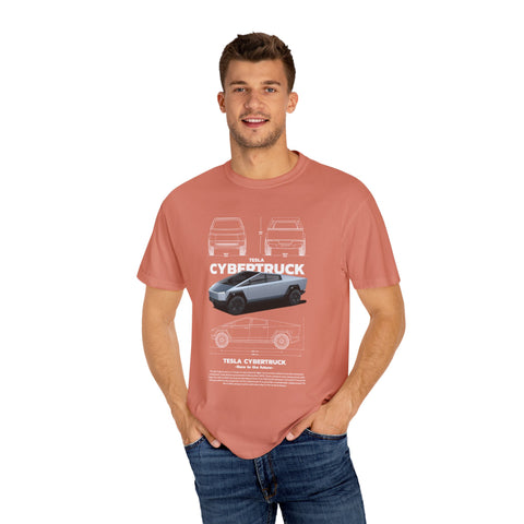 Tesla Cybertruck Unisex Garment-Dyed T-Shirt | Automotive Enthusiast Apparel