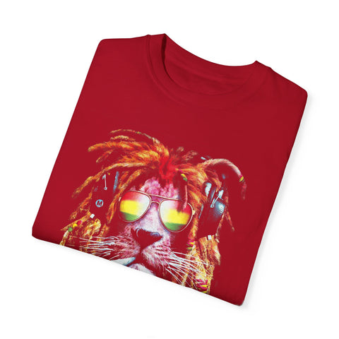Cool Lion Sunglasses Unisex Garment-Dyed T-shirt