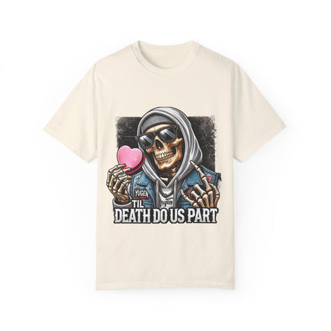 Halloween Skeleton Love T-Shirt | Death Do Us Part Graphic Tee