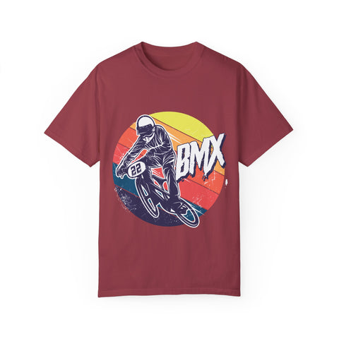 BMX Rider Graphic T-Shirt - Unisex Garment-Dyed Tee for Cycling Enthusiasts